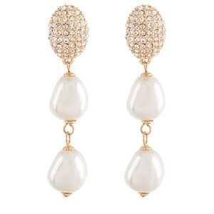 Pave Oval Dome & Oranic Earrings